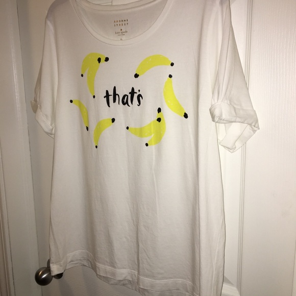 🟡KATE SPADE PRE-LOVED AUTHENTIC ‘THAT’S BANANA’ WHITE/YELLOW BANANAS TSHIRT - Picture 7 of 14